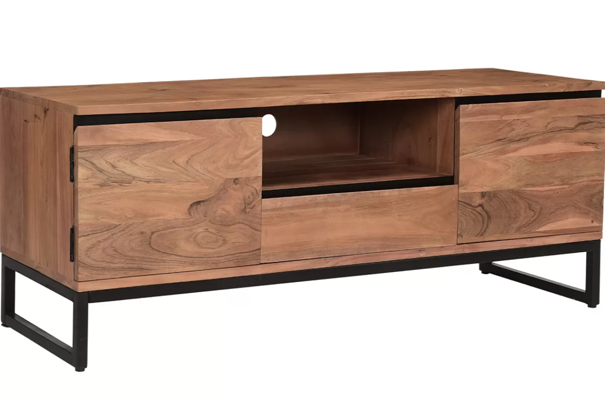 Miliboo Mueble Tv De Diseño-Mueble TV de acacia maciza 135 cm HOORN