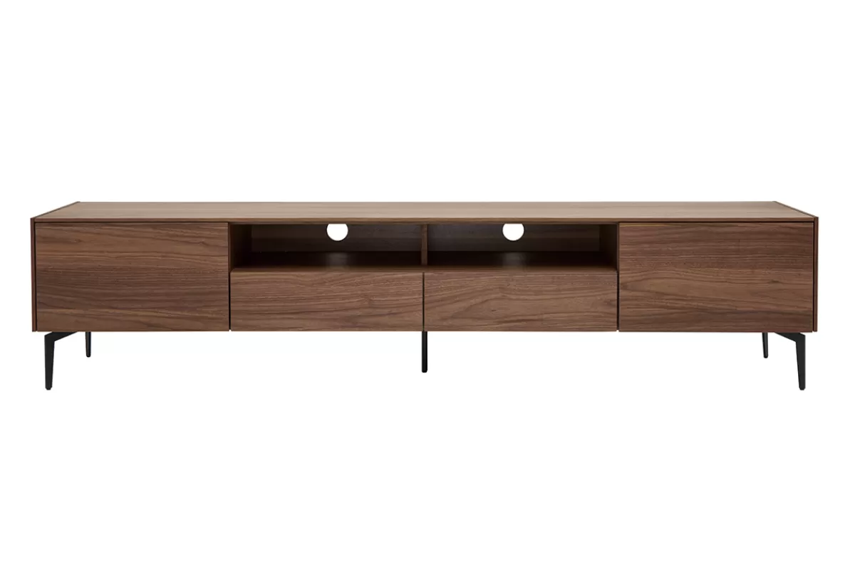 Miliboo Mueble Tv De Diseño-Mueble TV de diseño de contrachapado de nogal 200 cm BLISS