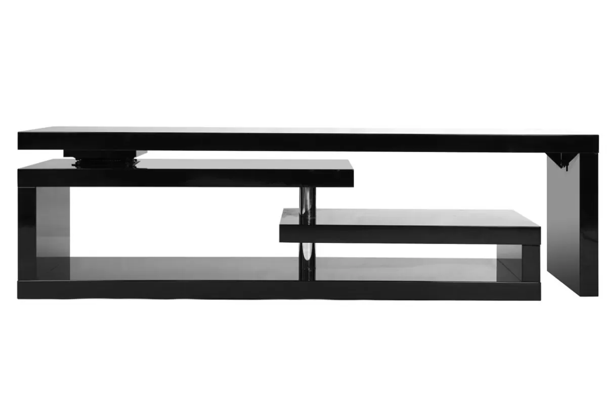 Miliboo Mueble Tv De Diseño-Mueble TV de diseño lacado negro giratorio MAX V2