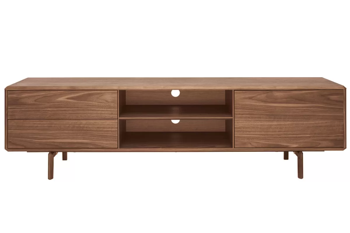 Miliboo Mueble Tv De Diseño-Mueble TV de nogal con almacenaje 180 cm SUVA