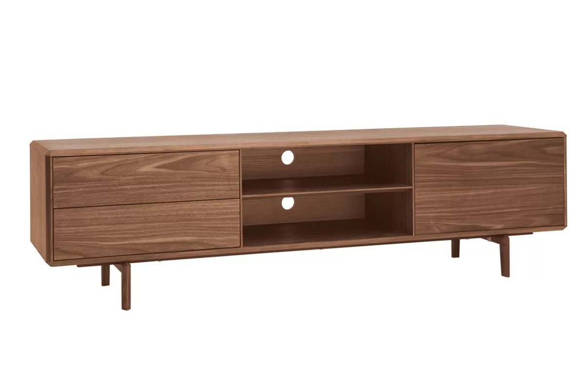 Miliboo Mueble Tv De Diseño-Mueble TV de nogal con almacenaje 180 cm SUVA