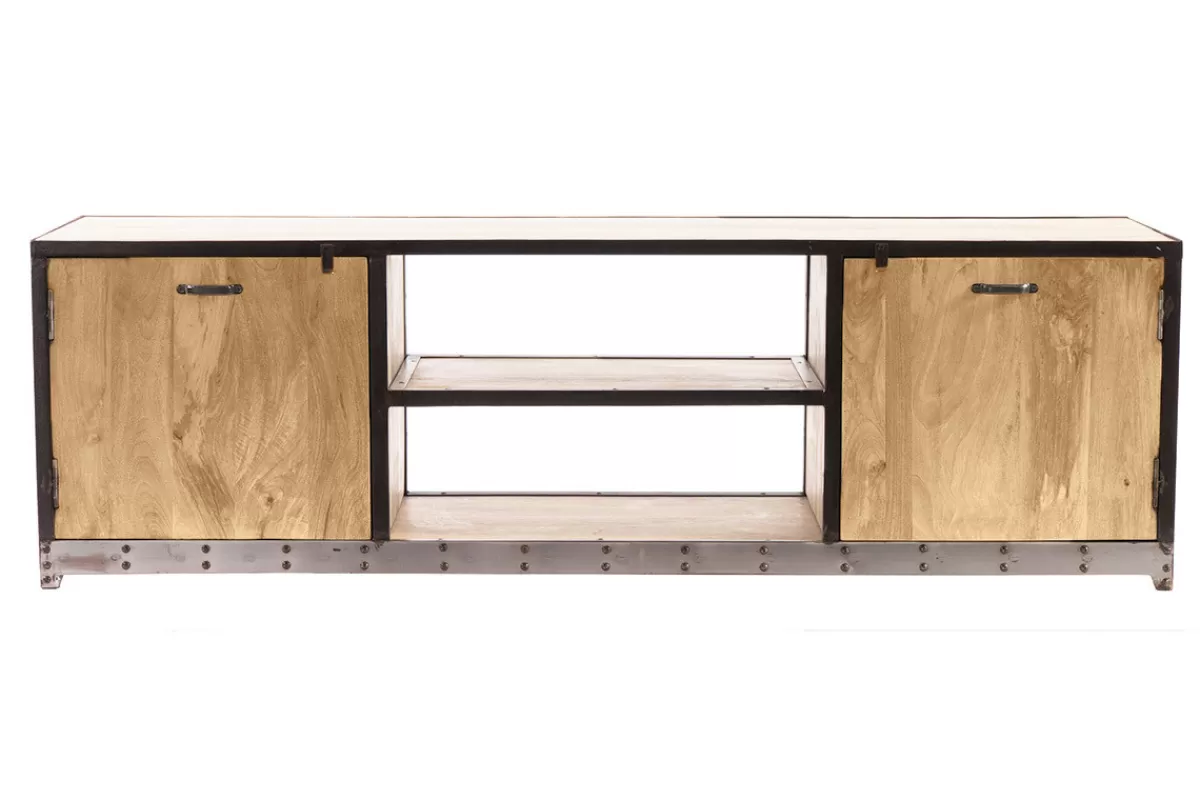 Miliboo Mueble Tv De Diseño-Mueble TV diseño industrial 178cm INDUSTRIA