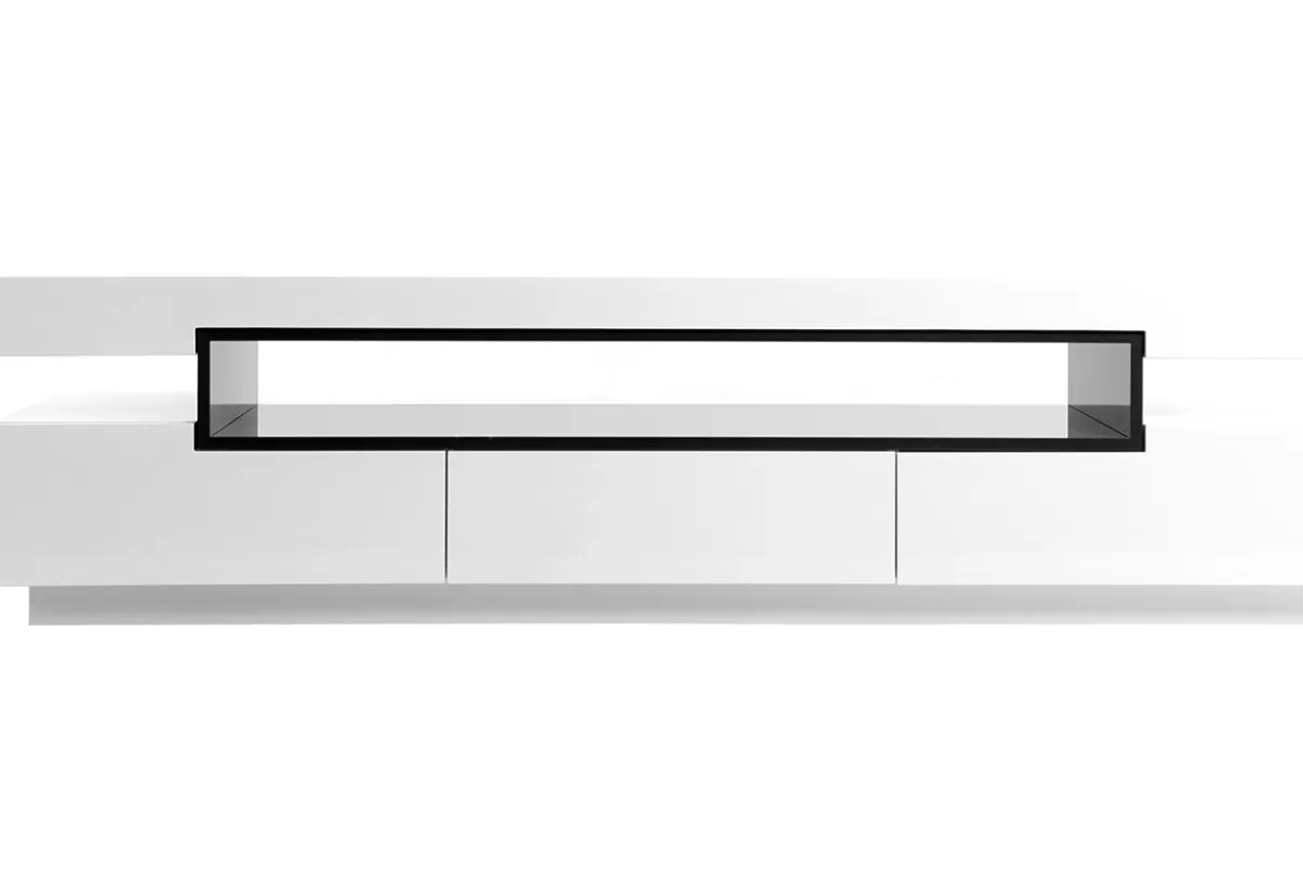 Miliboo Mueble Tv De Diseño-Mueble TV lacado blanco LIVO