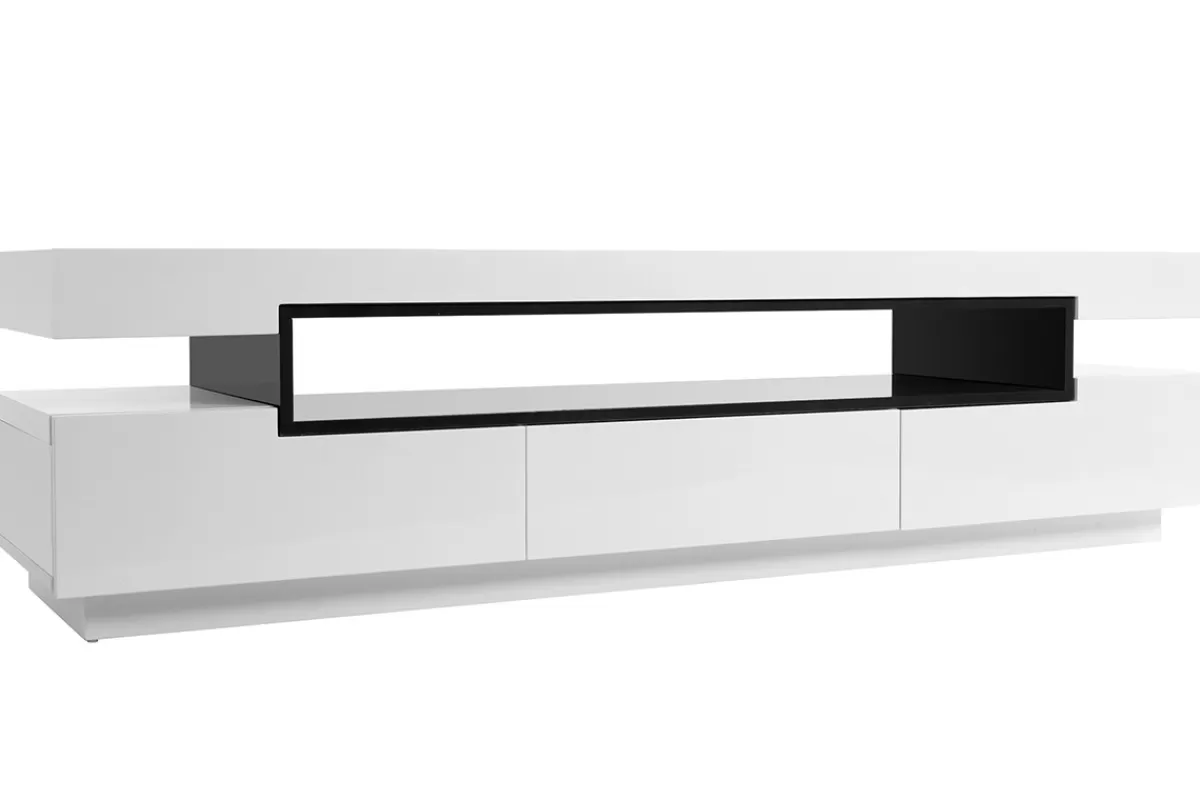 Miliboo Mueble Tv De Diseño-Mueble TV lacado blanco LIVO