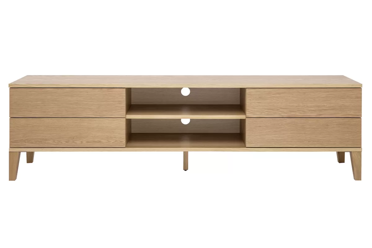 Miliboo Mueble Tv De Diseño-Mueble TV nórdico de madera clara 180 cm FREDDY
