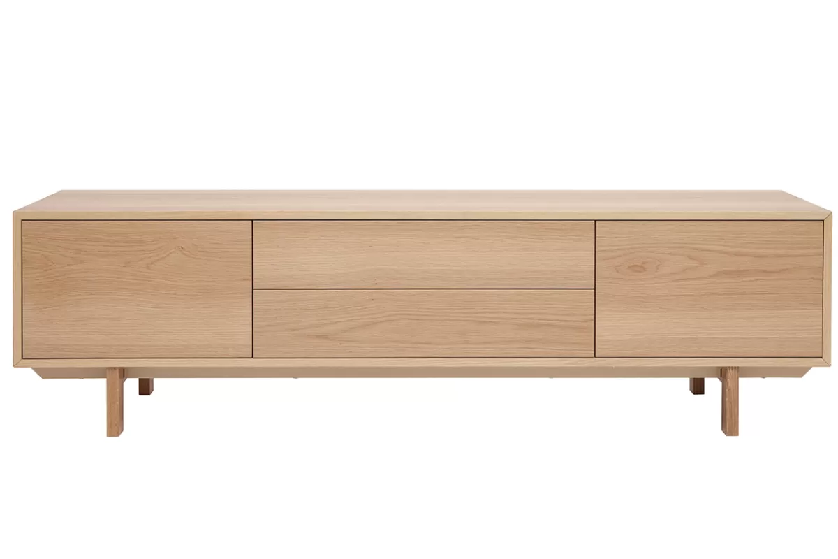 Miliboo Mueble Tv De Diseño-Mueble TV nórdico de madera clara 180 cm SID