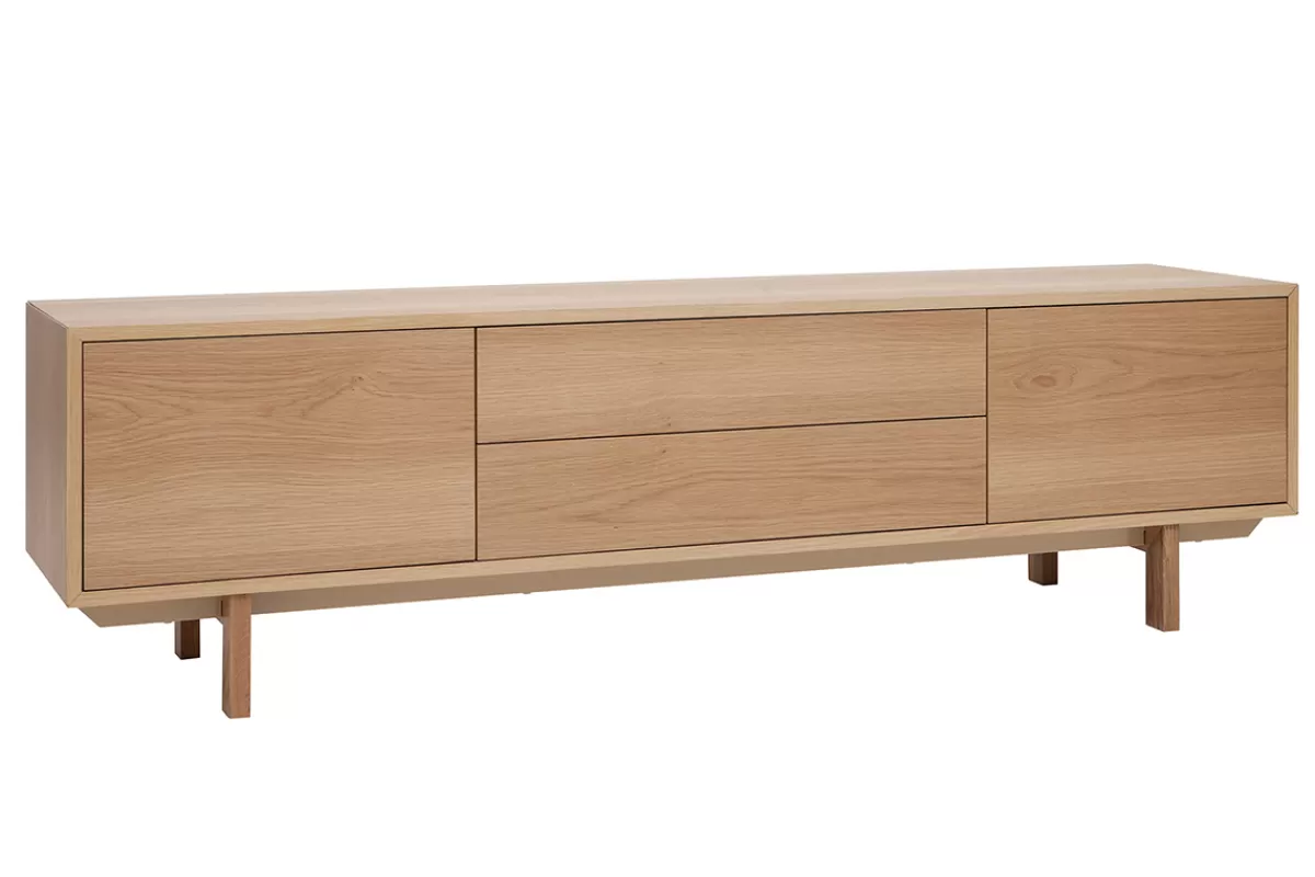 Miliboo Mueble Tv De Diseño-Mueble TV nórdico de madera clara 180 cm SID