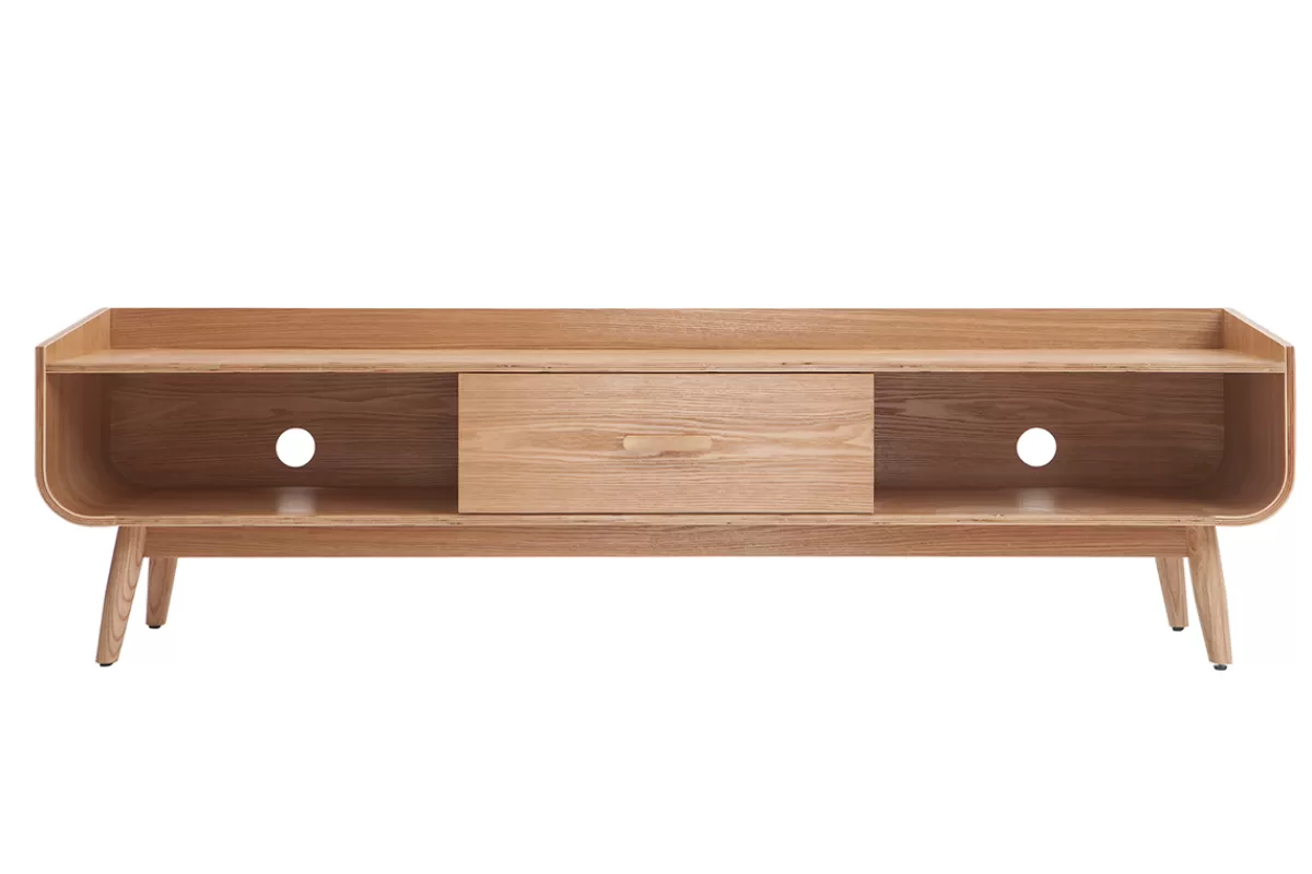 Miliboo Mueble Tv De Diseño-Mueble TV vintage madera fresno 180 cm HALLEN
