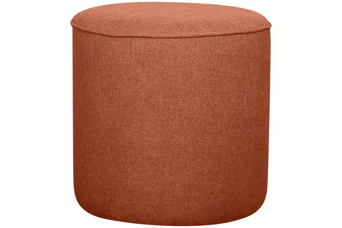 Miliboo Puffs / Reposapiés | Puffs / Reposapiés-Puf redondo de tela color ladrillo 40 cm diám. COQ