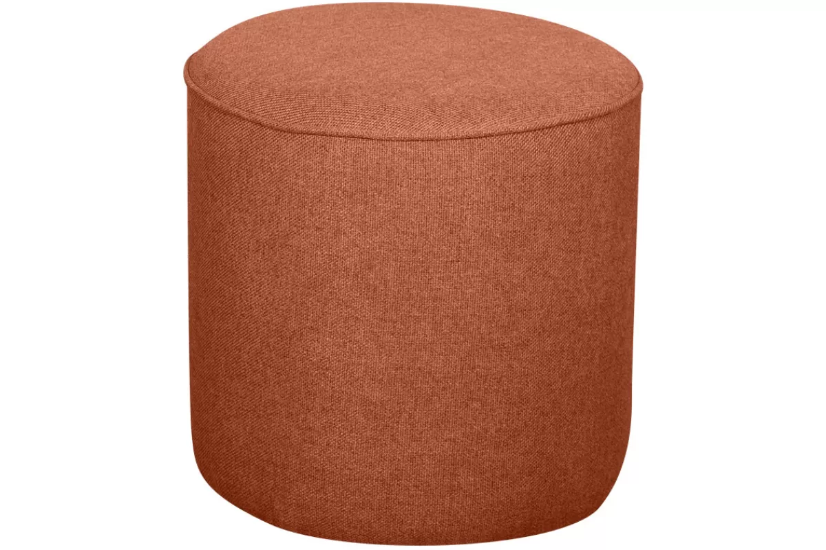 Miliboo Puffs / Reposapiés | Puffs / Reposapiés-Puf redondo de tela color ladrillo 40 cm diám. COQ