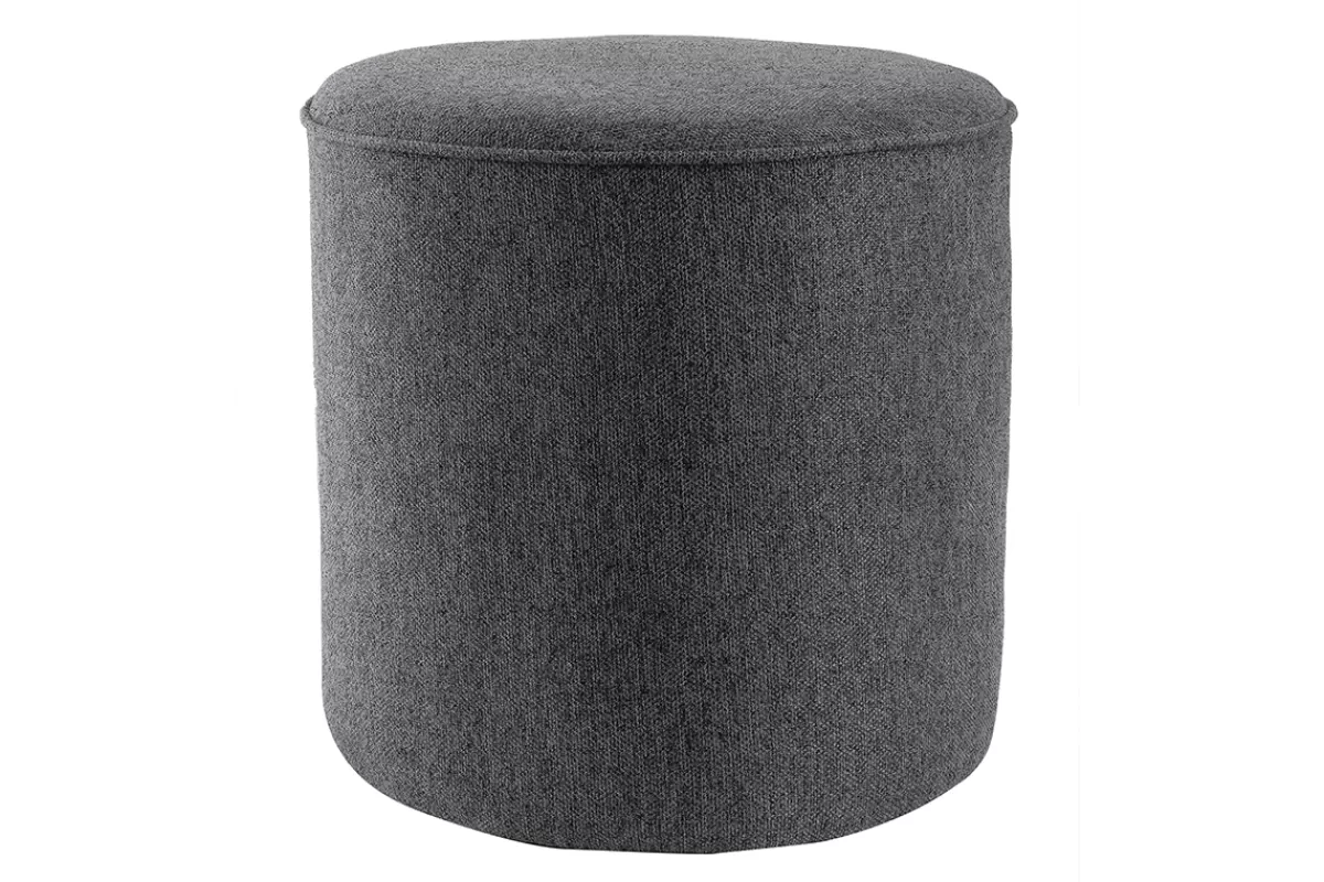 Miliboo Puffs / Reposapiés | Puffs / Reposapiés-Puf redondo de tela gris antracita 40 cm diám. COQ