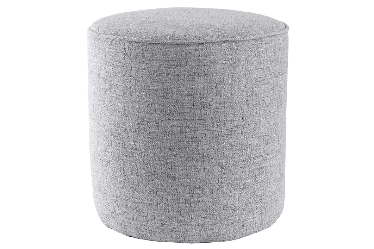 Miliboo Puffs / Reposapiés | Puffs / Reposapiés-Puf redondo de tela gris claro 40 cm diám. COQ
