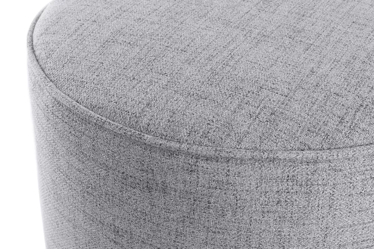Miliboo Puffs / Reposapiés | Puffs / Reposapiés-Puf redondo de tela gris claro 40 cm diám. COQ