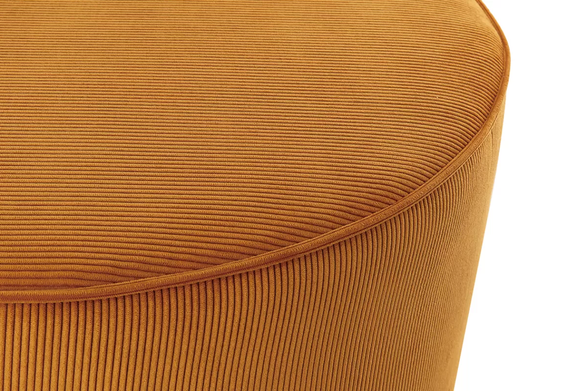 Miliboo Puffs / Reposapiés | Puffs / Reposapiés-Puf redondo de terciopelo acanalado amarillo 70 cm diám. LOUIS