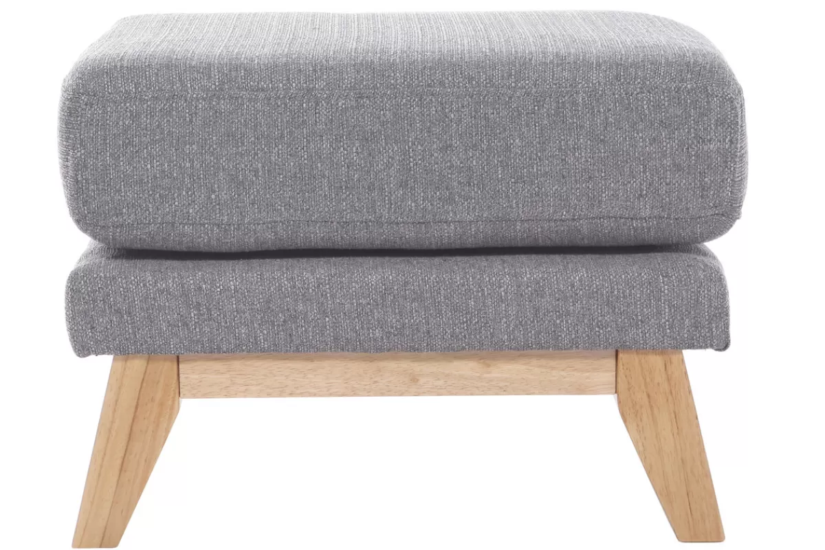 Miliboo Puffs / Reposapiés | Puffs / Reposapiés-Reposapiés puff nórdico gris claro OSLO
