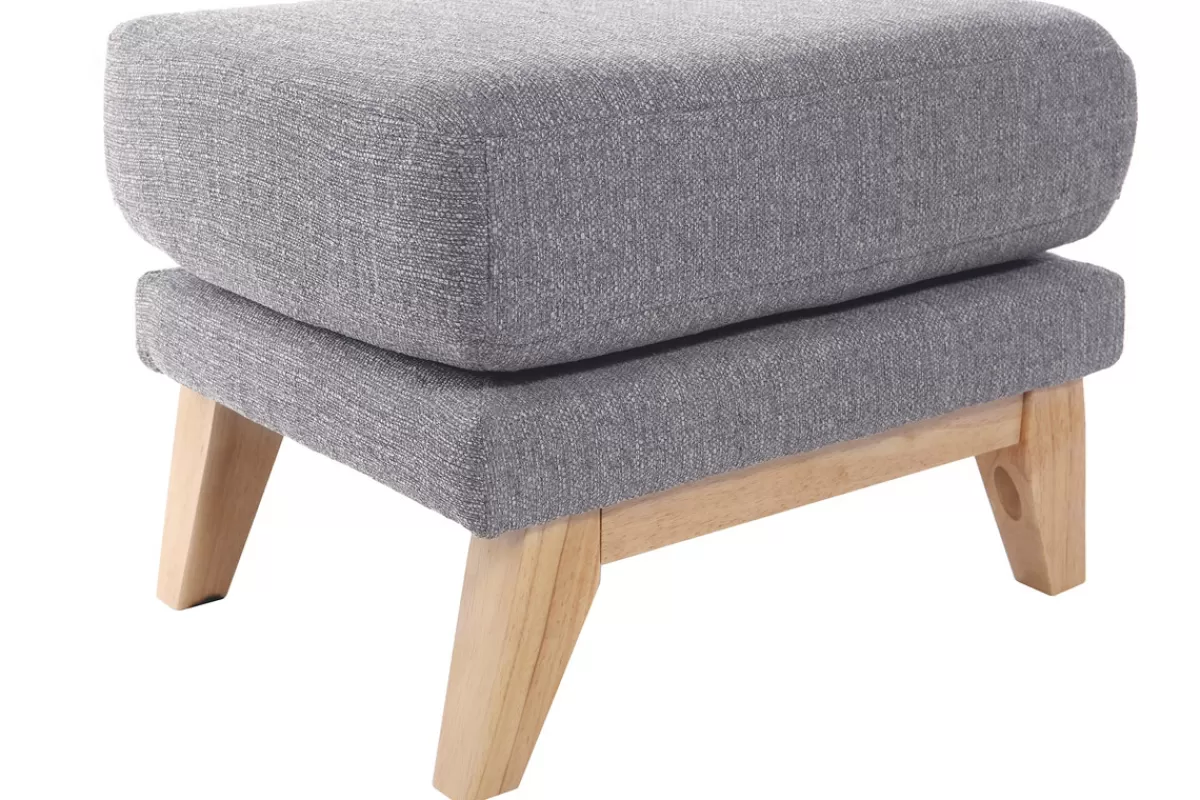 Miliboo Puffs / Reposapiés | Puffs / Reposapiés-Reposapiés puff nórdico gris claro OSLO
