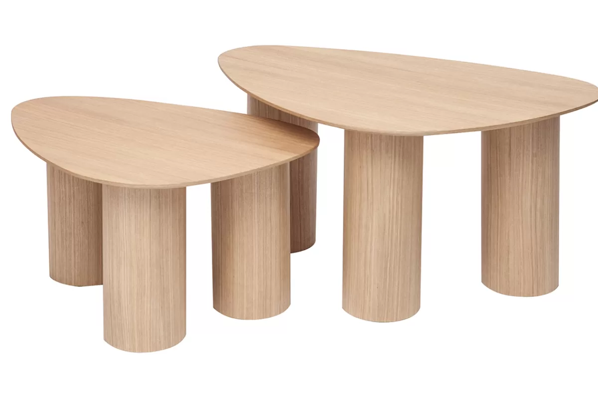 Miliboo Mesas De Salón-Set 2 mesas de centro nido de madera clara FOLEEN