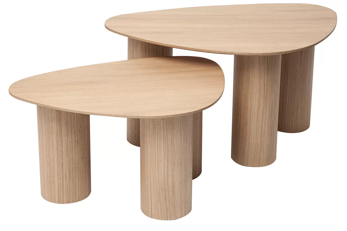Miliboo Mesas De Salón-Set 2 mesas de centro nido de madera clara FOLEEN