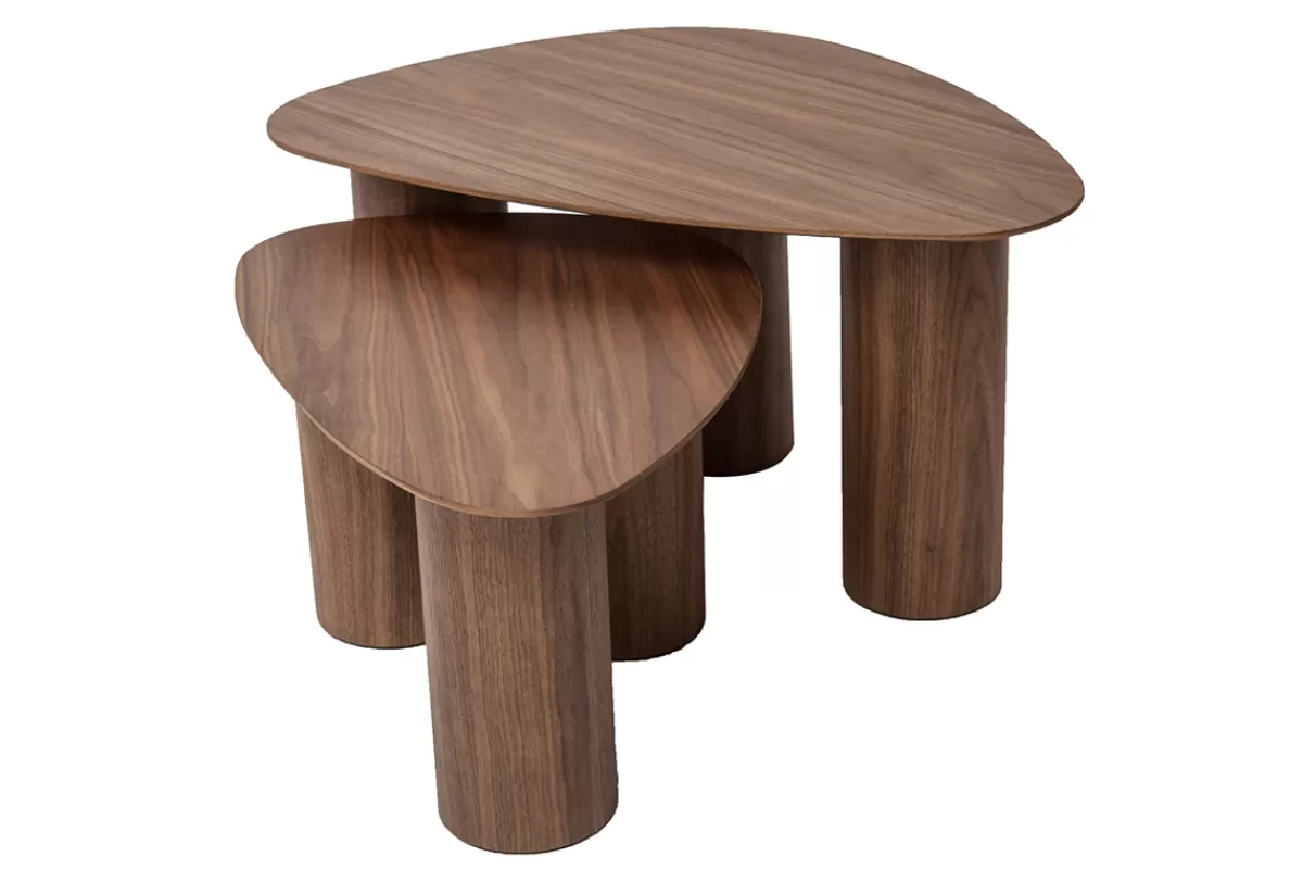 Miliboo Mesas De Salón-Set 2 mesas de centro nido de madera oscura FOLEEN