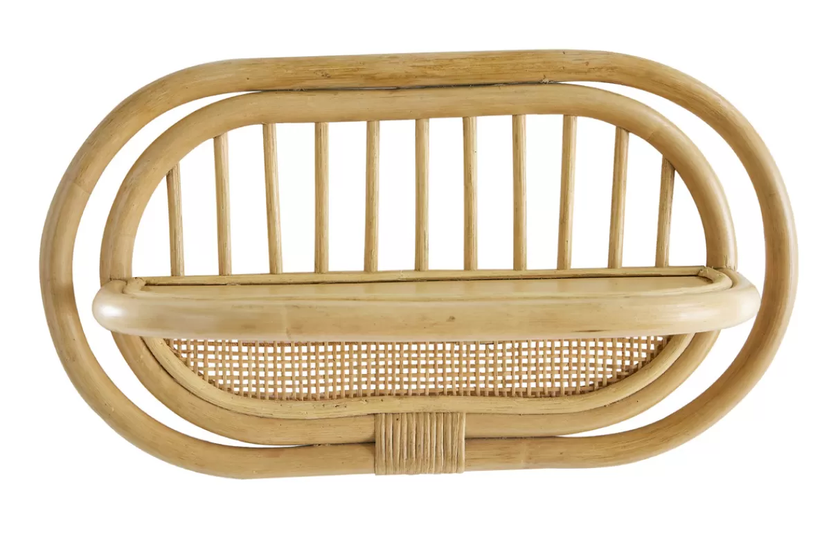 Miliboo Mesillas De Noche | Estantería-Set de 2 estanterías de pared de ratán y caña 45 cm SYBILLE