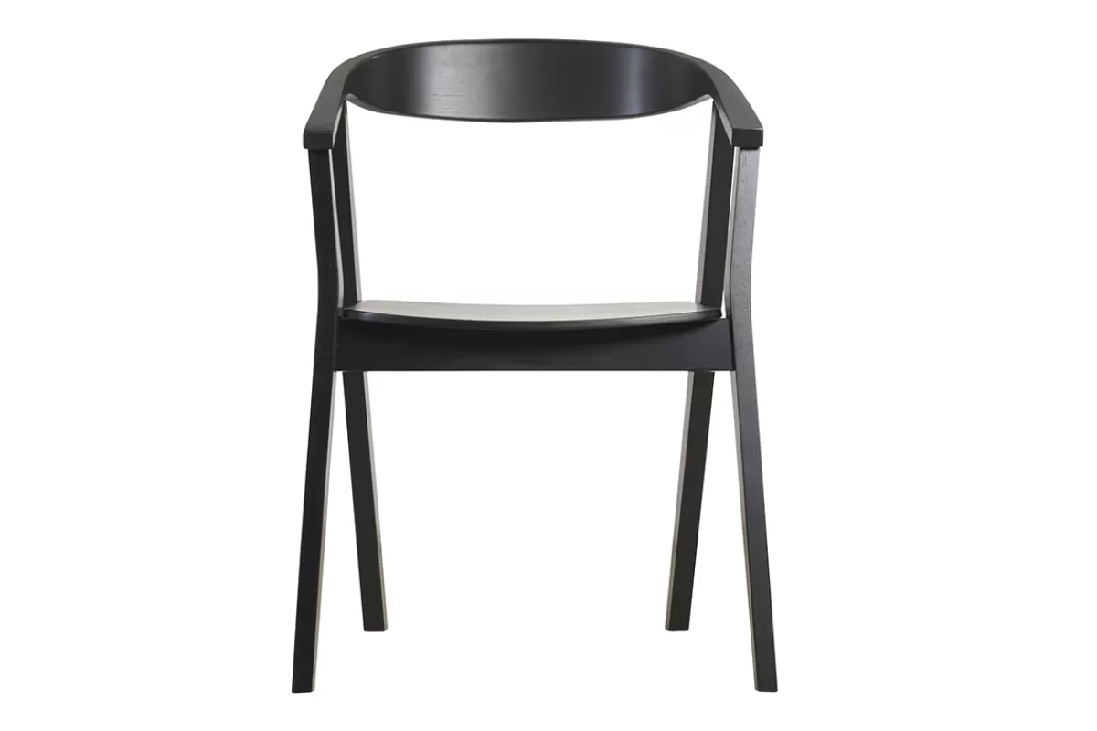 Miliboo Sillas Modernas-Set de 2 sillas de diseño de madera negra BAHIA