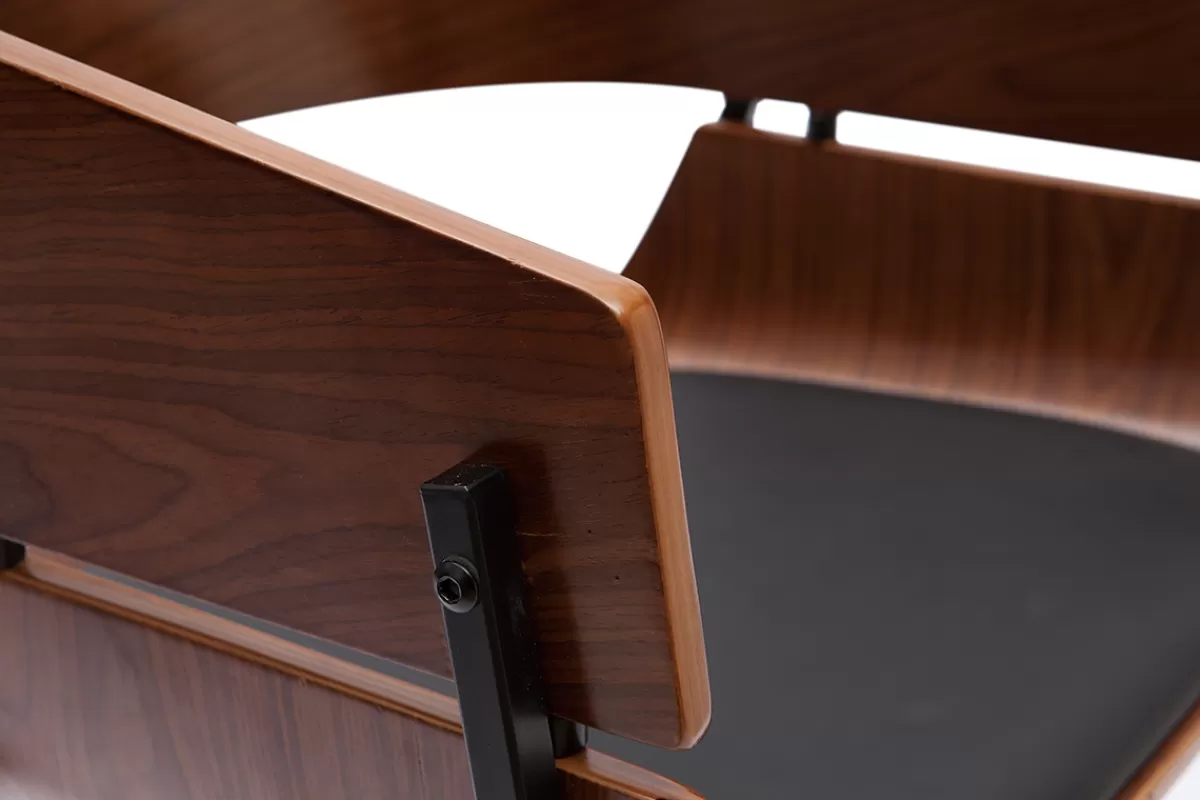 Miliboo Sillas Modernas-Set de 2 sillas de diseño de madera oscura y metal negro WESS