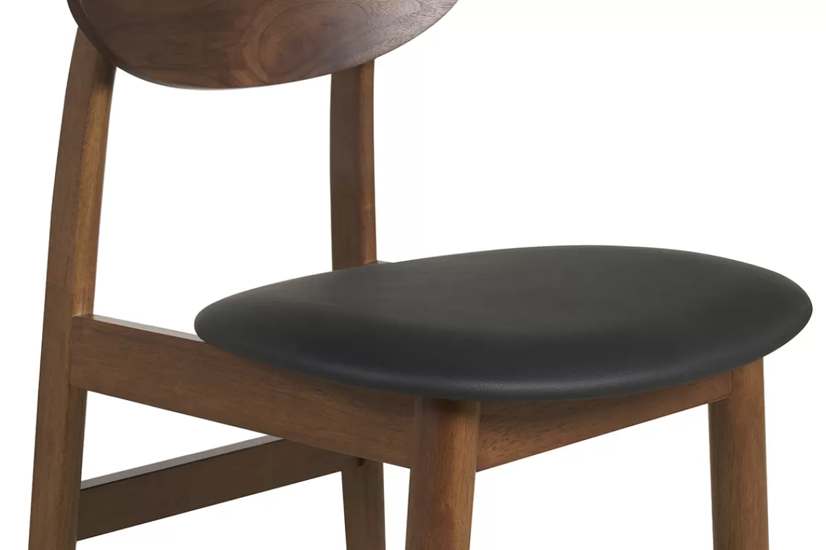 Miliboo Sillas Modernas-Set de 2 sillas de diseño de madera oscura y negro ELION