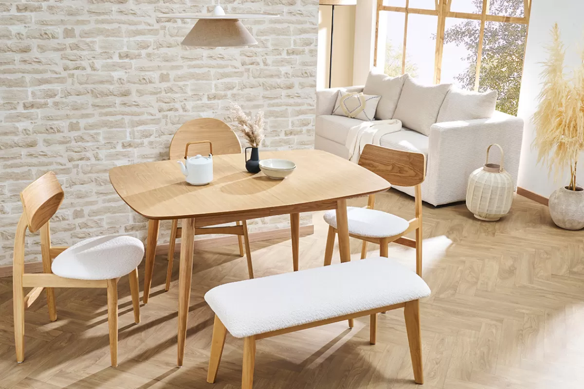Miliboo Sillas Modernas-Set de 2 sillas de diseño de madera oscura y negro ELION