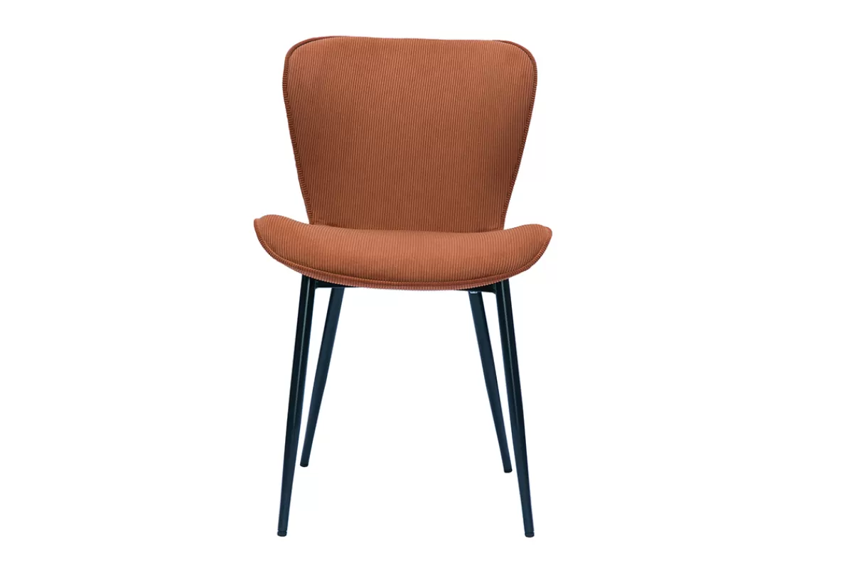 Miliboo Sillas Modernas-Set de 2 sillas de diseño de pana terracota y metal negro ADDICT