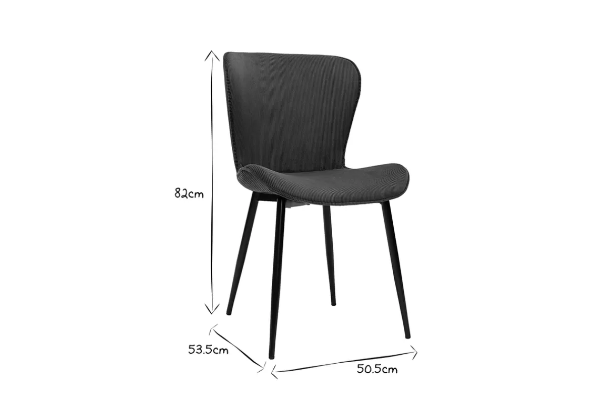 Miliboo Sillas Modernas-Set de 2 sillas de diseño de pana terracota y metal negro ADDICT