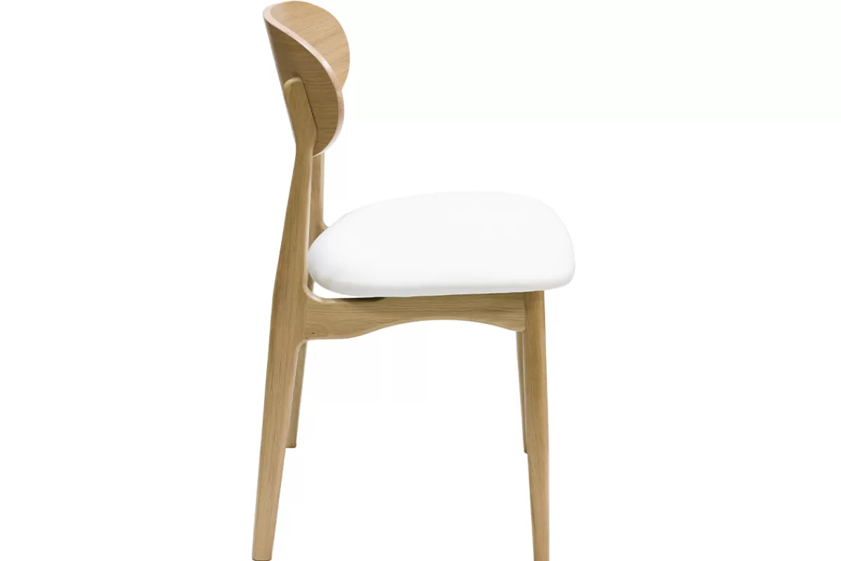 Miliboo Sillas Modernas-Set de 2 sillas de diseño de roble macizo blanco y madera clara VICKY