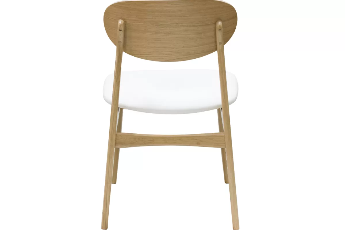 Miliboo Sillas Modernas-Set de 2 sillas de diseño de roble macizo blanco y madera clara VICKY