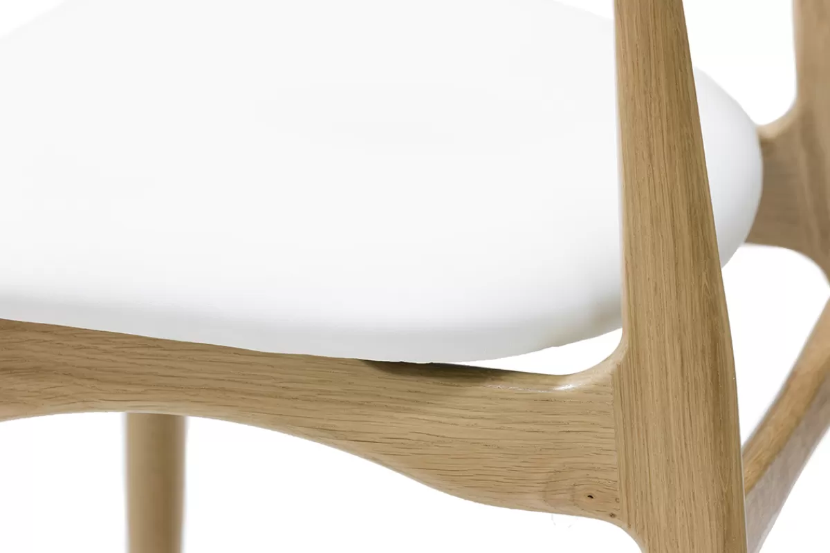 Miliboo Sillas Modernas-Set de 2 sillas de diseño de roble macizo blanco y madera clara VICKY