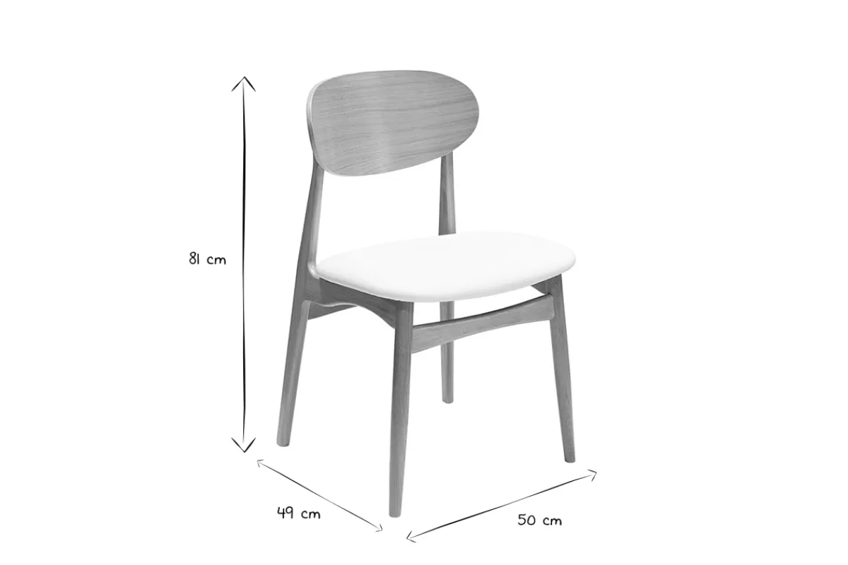 Miliboo Sillas Modernas-Set de 2 sillas de diseño de roble macizo blanco y madera clara VICKY