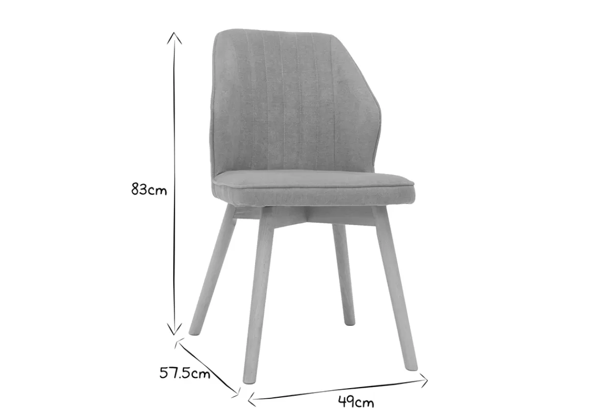 Miliboo Sillas Modernas-Set de 2 sillas de diseño de tela efecto aterciopelado amarillo mostaza con patas de madera clara maciza FANETTE