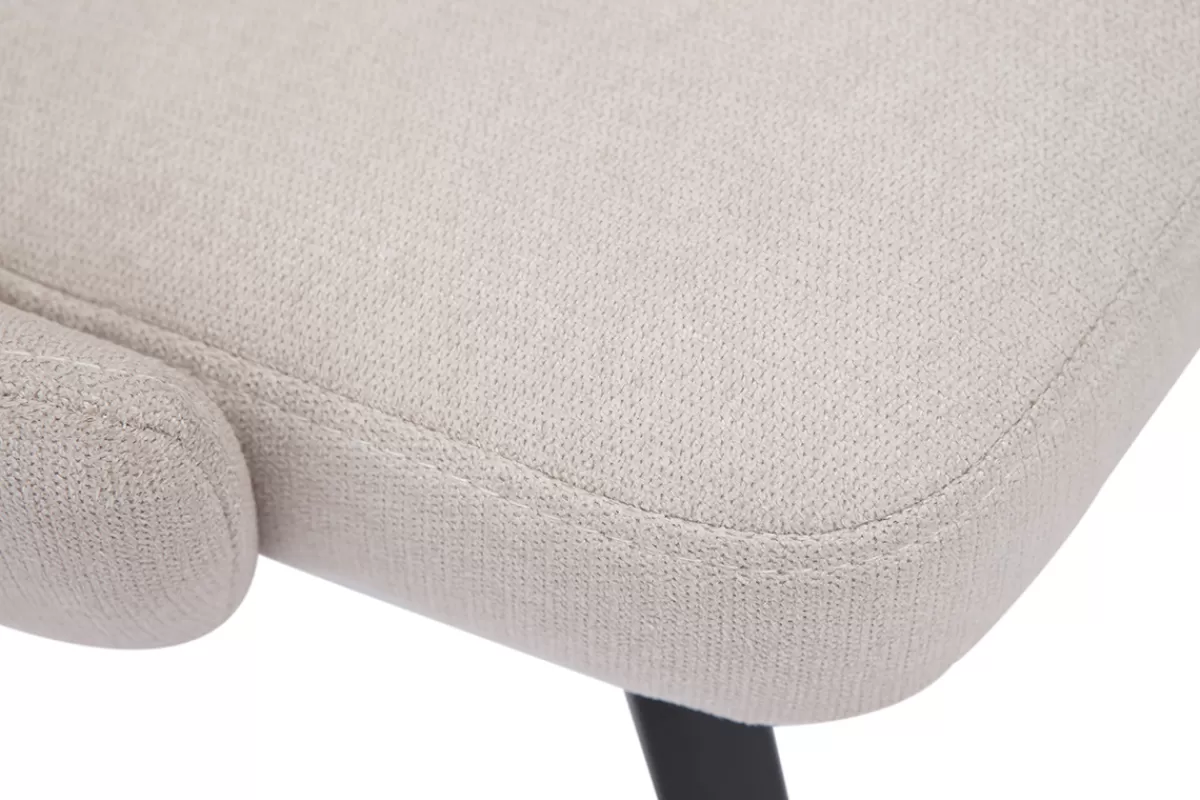 Miliboo Sillas Modernas-Set de 2 sillas de diseño de tela efecto aterciopelado beige y metal negro REEZ