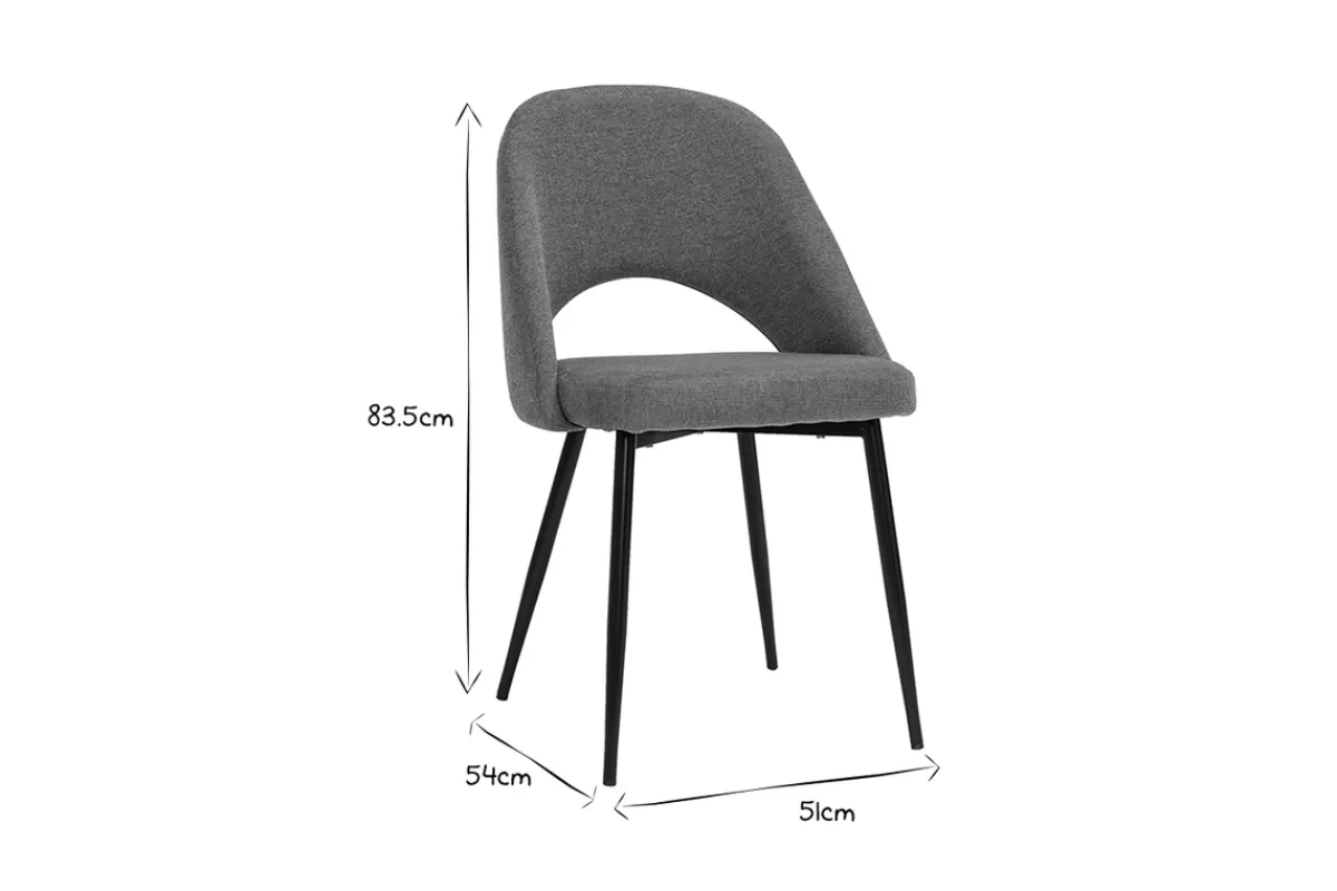 Miliboo Sillas Modernas-Set de 2 sillas de diseño de tela efecto borreguillo blanco y metal negro COSETTE