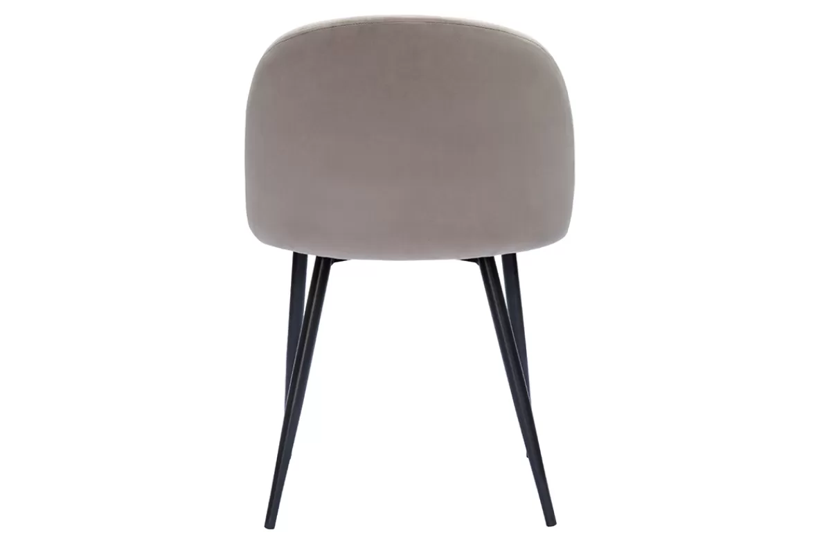 Miliboo Sillas Modernas-Set de 2 sillas de diseño de terciopelo color topo y metal negro CELESTE