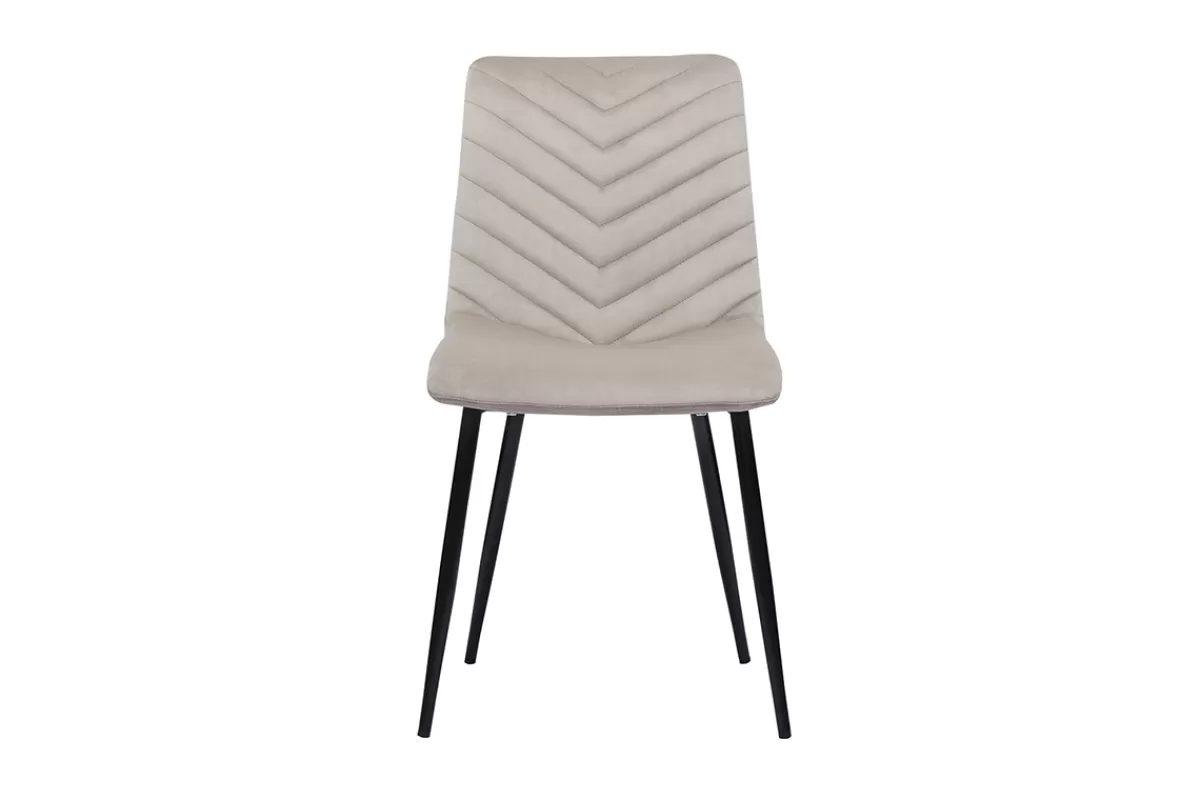 Miliboo Sillas Modernas-Set de 2 sillas de diseño de terciopelo color topo y metal negro PUMPKIN