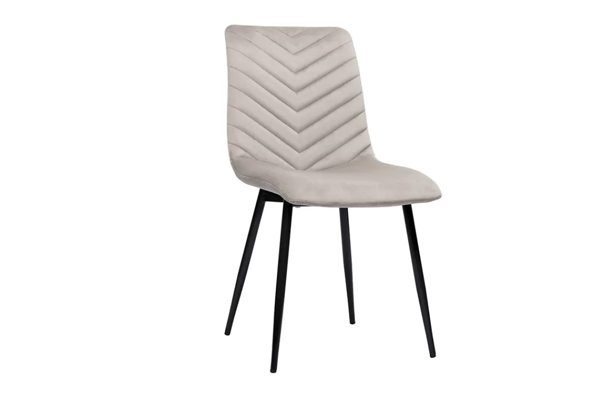 Miliboo Sillas Modernas-Set de 2 sillas de diseño de terciopelo color topo y metal negro PUMPKIN