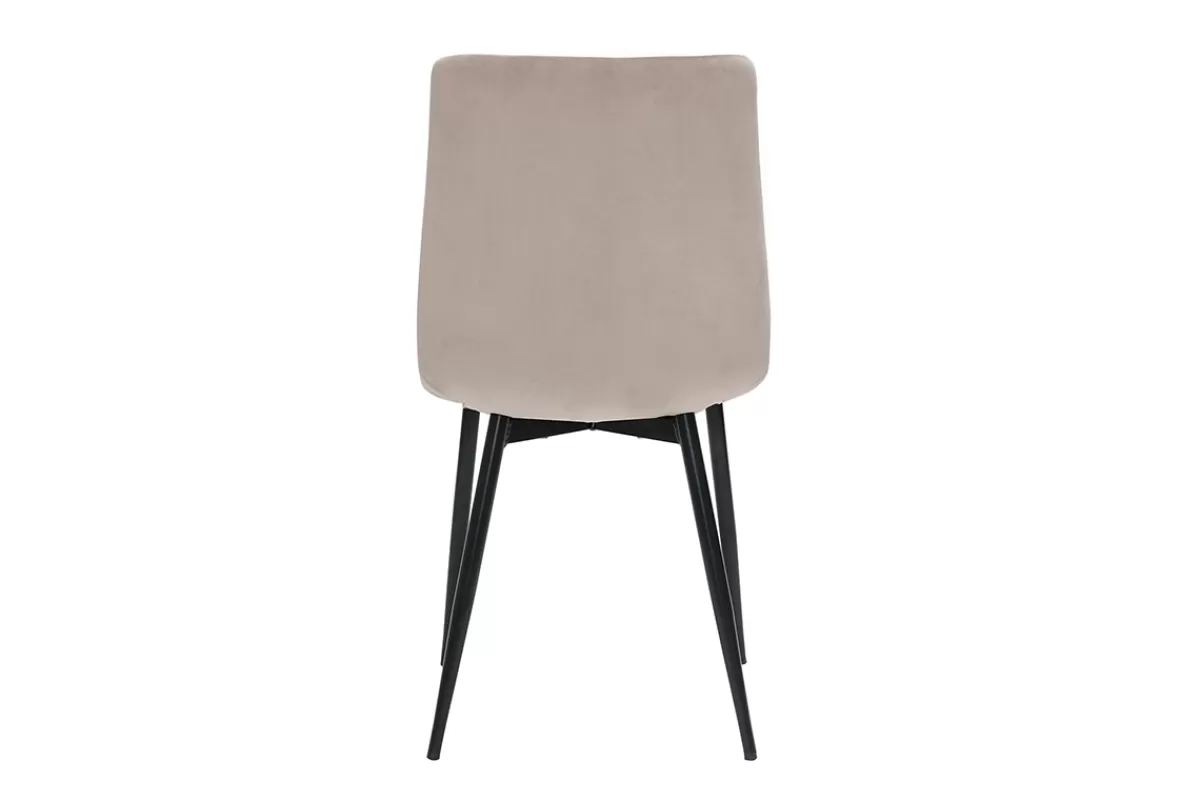 Miliboo Sillas Modernas-Set de 2 sillas de diseño de terciopelo color topo y metal negro PUMPKIN