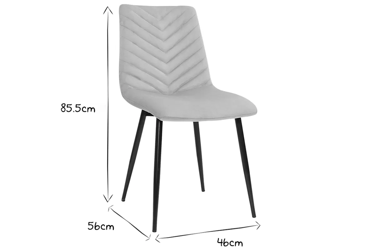 Miliboo Sillas Modernas-Set de 2 sillas de diseño de terciopelo color topo y metal negro PUMPKIN