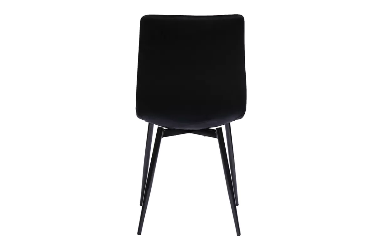 Miliboo Sillas Modernas-Set de 2 sillas de diseño de terciopelo negro y metal negro PUMPKIN