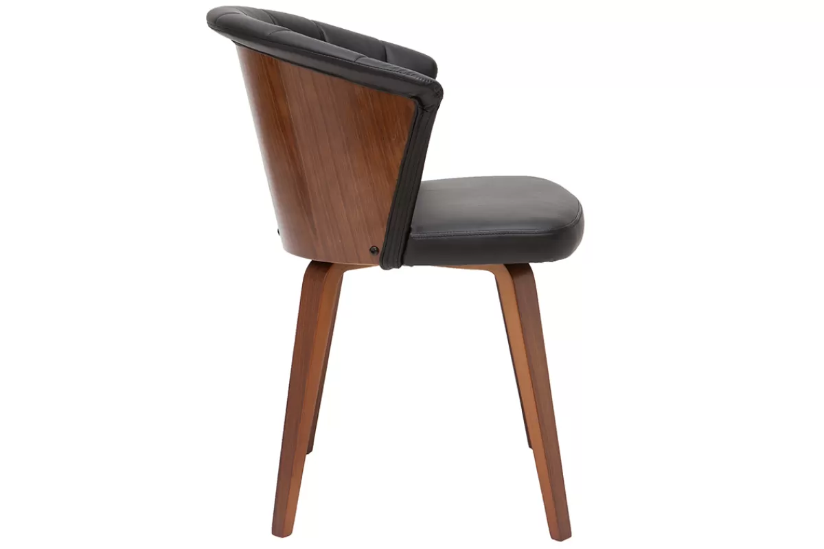 Miliboo Sillas Modernas-Set de 2 sillas de diseño negro y nogal oscuro ALBIN