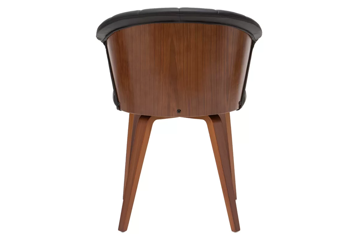 Miliboo Sillas Modernas-Set de 2 sillas de diseño negro y nogal oscuro ALBIN