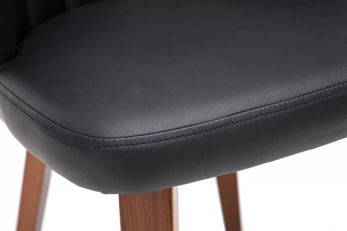 Miliboo Sillas Modernas-Set de 2 sillas de diseño negro y nogal oscuro ALBIN