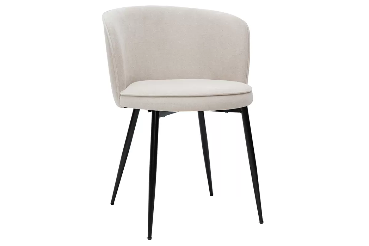 Miliboo Sillas Modernas-Set de 2 sillas de diseño tejido efecto aterciopelado beige SERIF