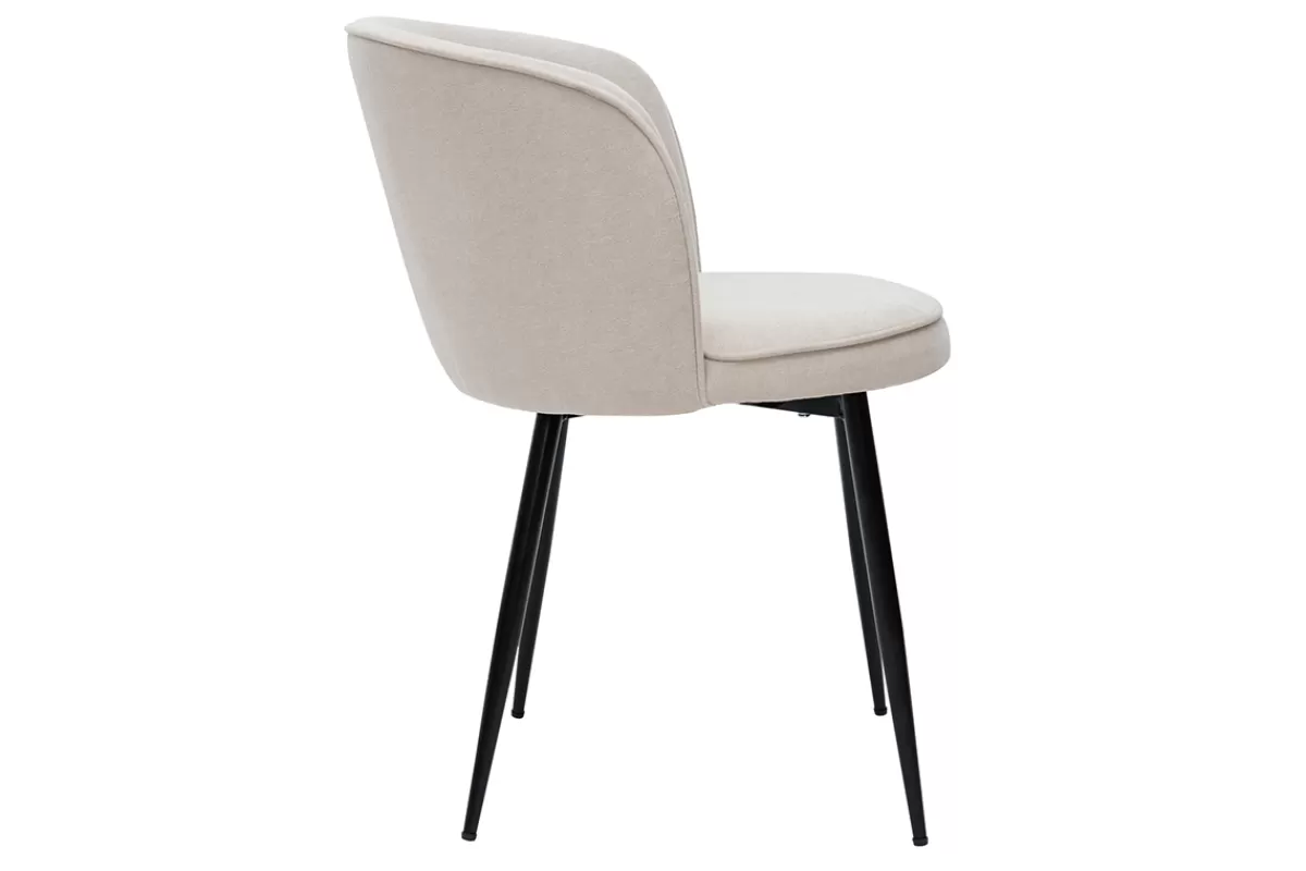 Miliboo Sillas Modernas-Set de 2 sillas de diseño tejido efecto aterciopelado beige SERIF