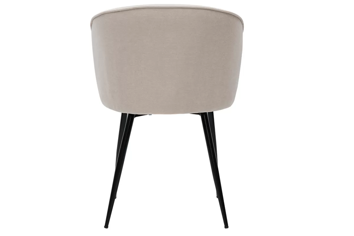 Miliboo Sillas Modernas-Set de 2 sillas de diseño tejido efecto aterciopelado beige SERIF