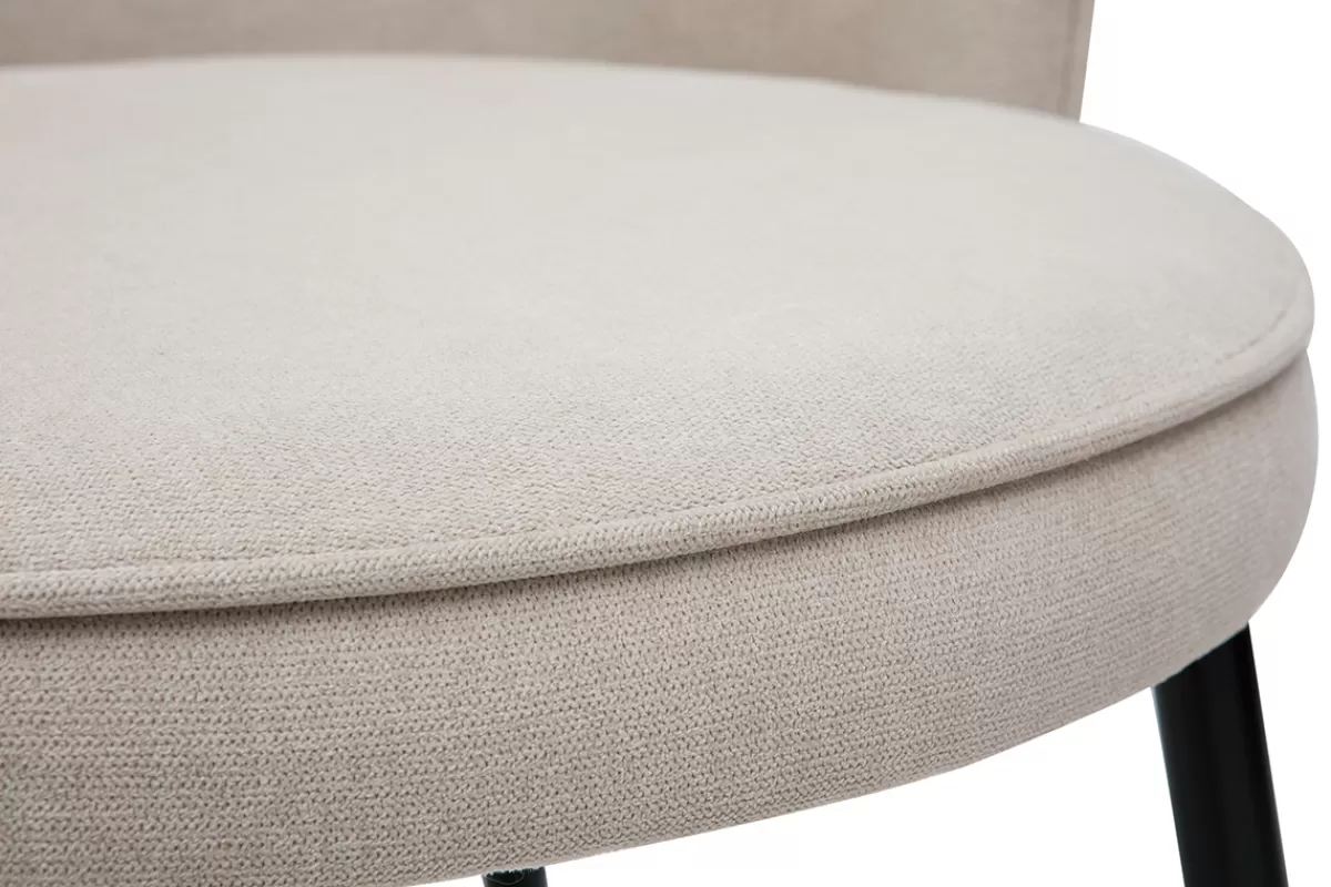 Miliboo Sillas Modernas-Set de 2 sillas de diseño tejido efecto aterciopelado beige SERIF